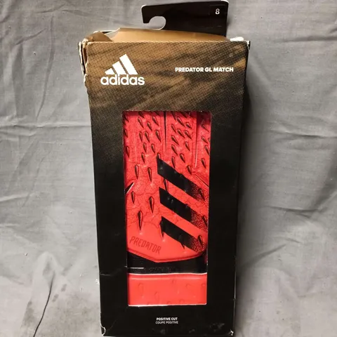 BOXED ADIDAS PREDATOR GL MATCH GOALKEEPER GLOVES IN ORANGE - SIZE 8