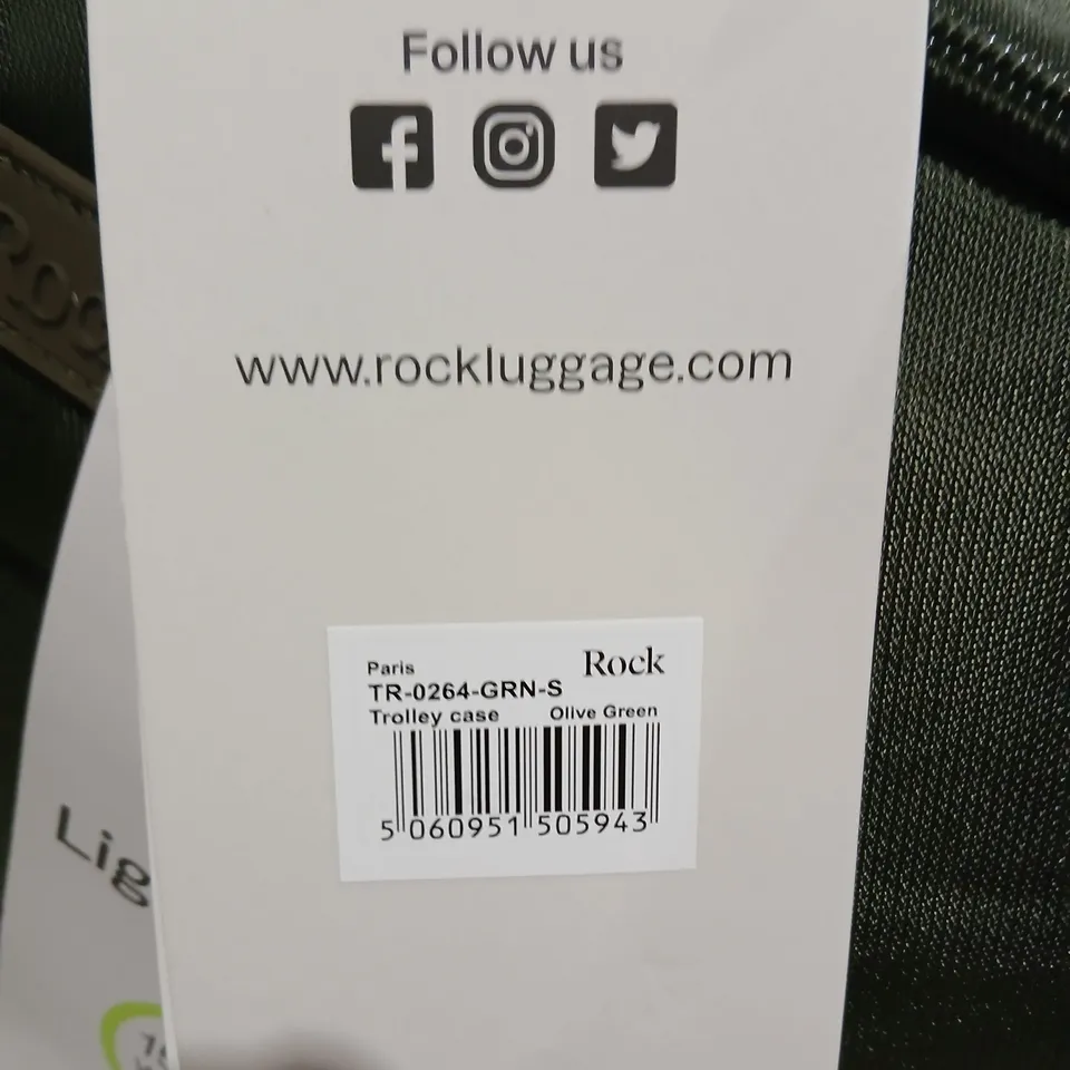 ROCK PARIS SUPER LIGHTWEIGHT TROLLEY CASE – OLIVE GREEN (TR-0264-GRN-S)