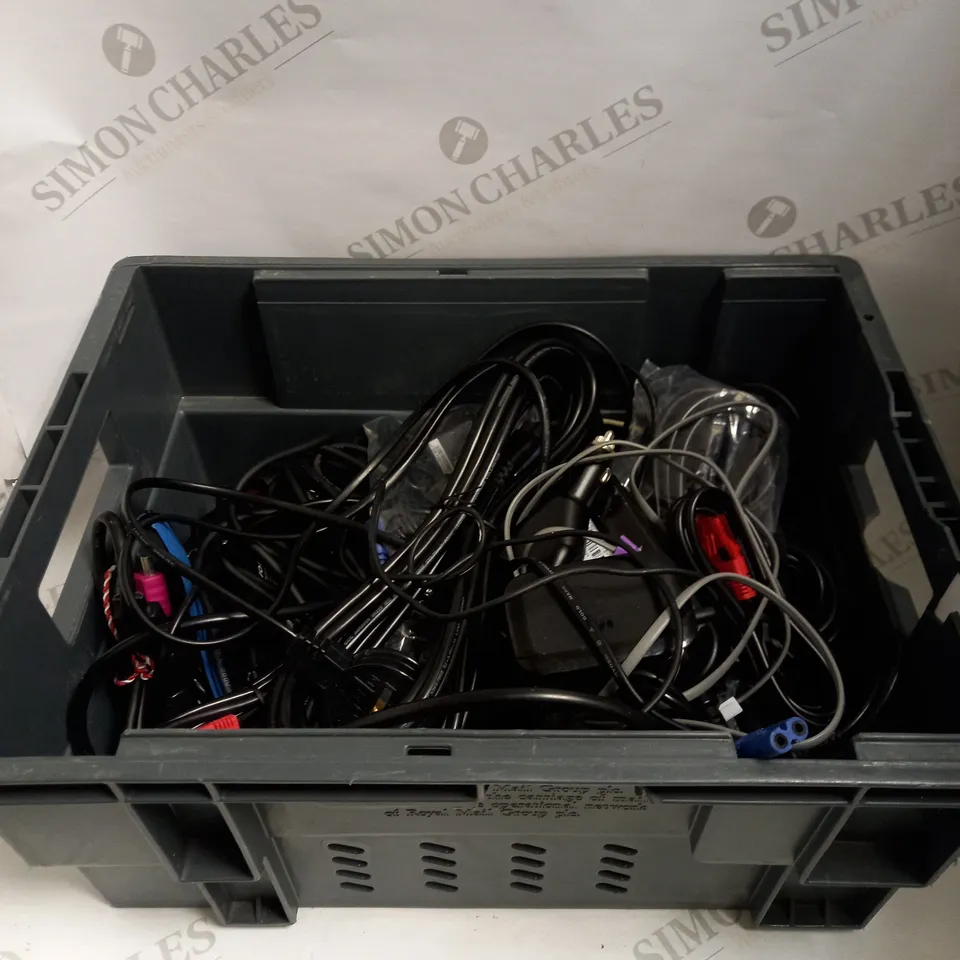 LOT TO CONTAIN A VERY LARGE QUANTITY OF CABLES, CABLES FOR LAPTOPS AND OTHER RELATED ELECTRONICS. 