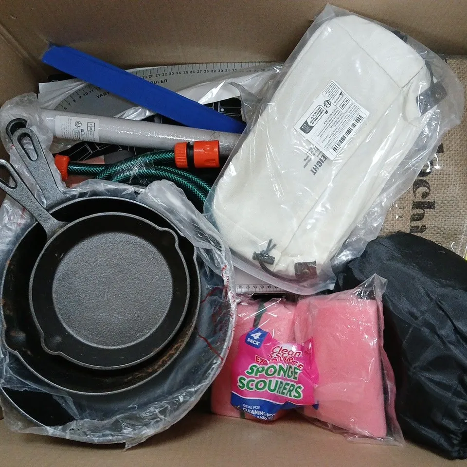 BOX OF APPROXIMATELY 15 ASSORTED ITEMS TO INCLUDE - TONMOM LAPTOP STAND, CO FIT PEEL AND STICK WALL TILE,S AND HAND TOWELS ETC. 
