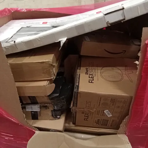 PALLET OF ASSORTED HOUSEHOLD GOODS AND PRODUCTS TO INCLUDE; AIR COOLER, INSECT KILLER, BOXED FURNITURE ETC 
