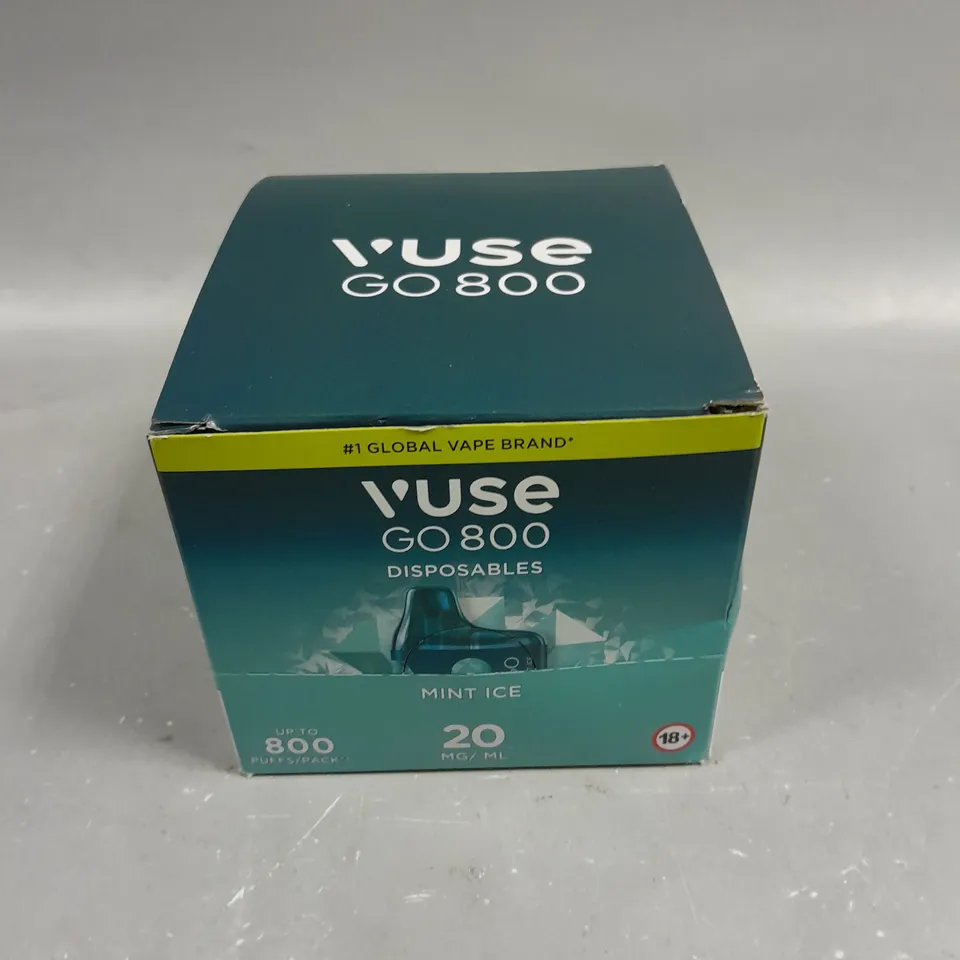 10 X BOXED VUSE GO 800 DISPOSABLE VAPES - MINT ICE 