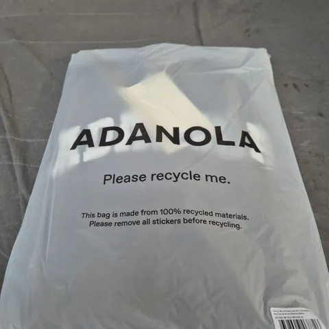 ADANOLA VARSITY BOUCLE OVERSIZED KNIT SWEATSHIRT – DARK COCOA BROWN/MARSHMALLOW – SIZE M