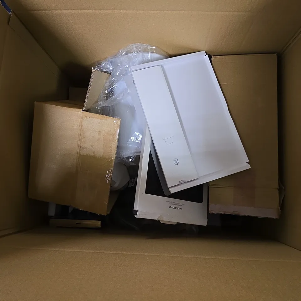 BOX OF APPROXIAMTELY 6 ASSORTED ITEMS TO INCLUDE - JOSEPH JOSEPH TOILET BRUSH , TP LINK RANG EXTENDER ETC