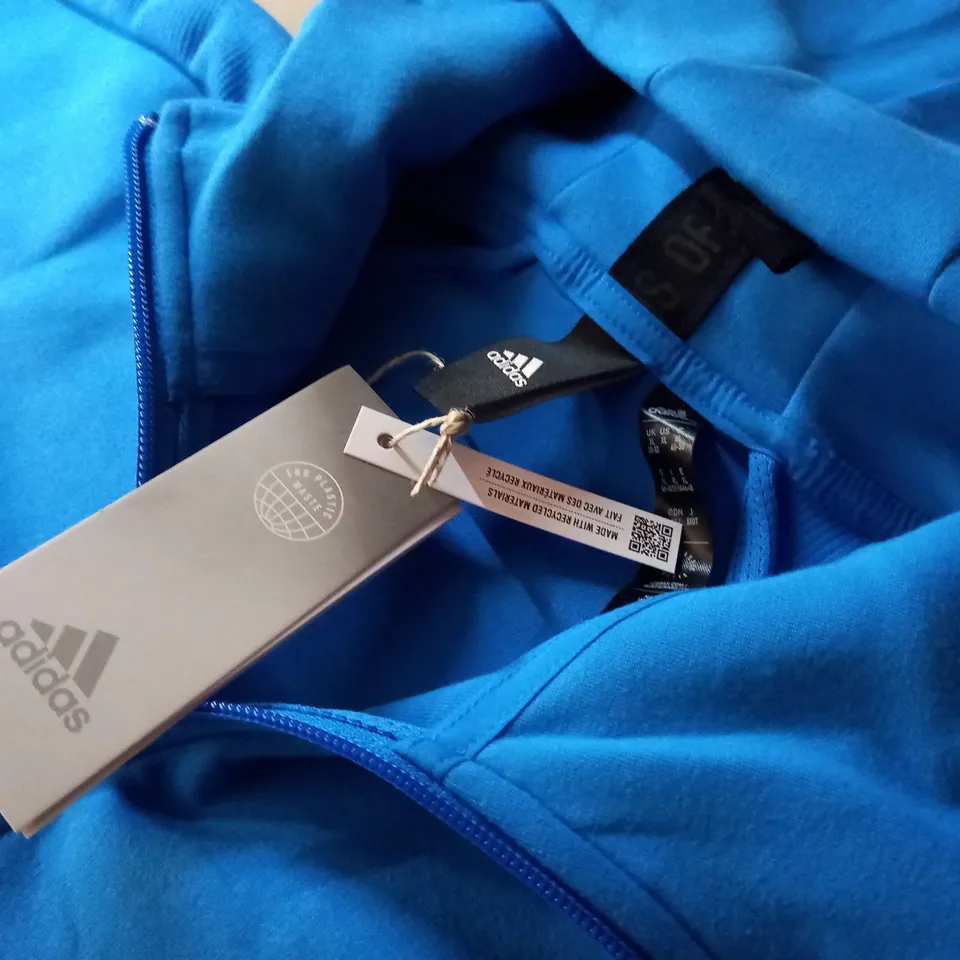 ADIDAS W MISSION BLUE ZIP THROUGH HOODIE - UK XL