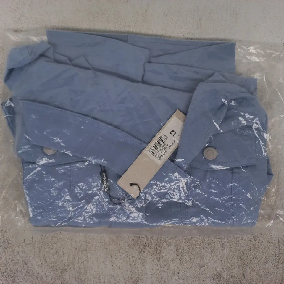 BAGGED ROMAN JEAN POCKET JACKET IN LIGHT BLUE SIZE UK 12