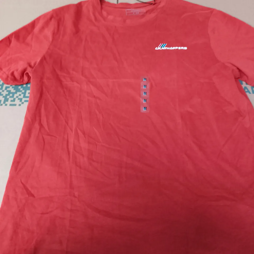 CHOPPERS RED T‑SHIRT WITH CHEST LOGO – UK M