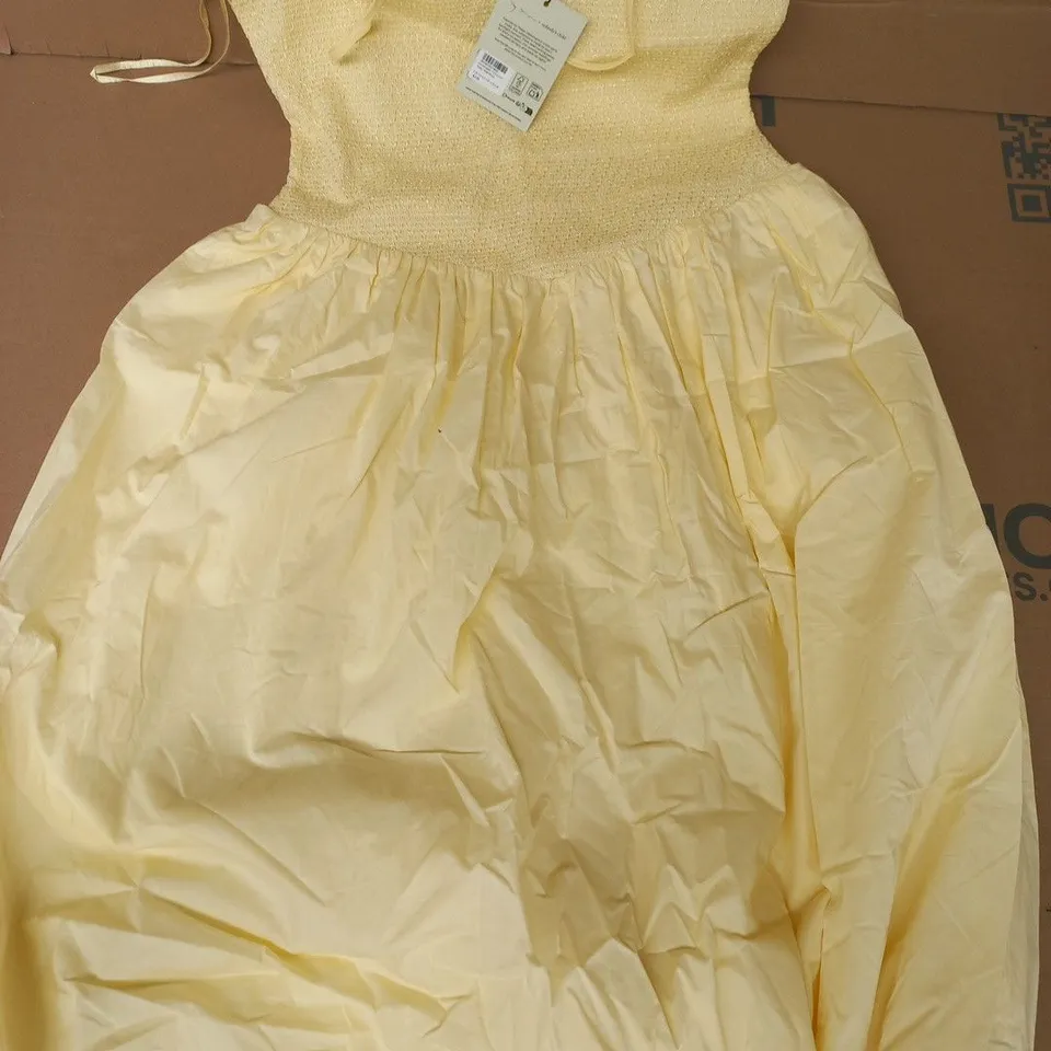 NOBODY'S CHILD DAISY MIDI DRESS IN YELLOW SIZE UK 12