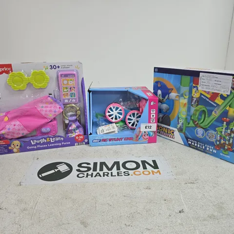 APPROXIMATELY 15 ASSORTED TOYS & GAMES PRODUCTS TO INCLUDE SONIC MARBLE RUN, FISHER-PRICE LAUGH & LEARN, 360 RC STUNT CAR, ETC