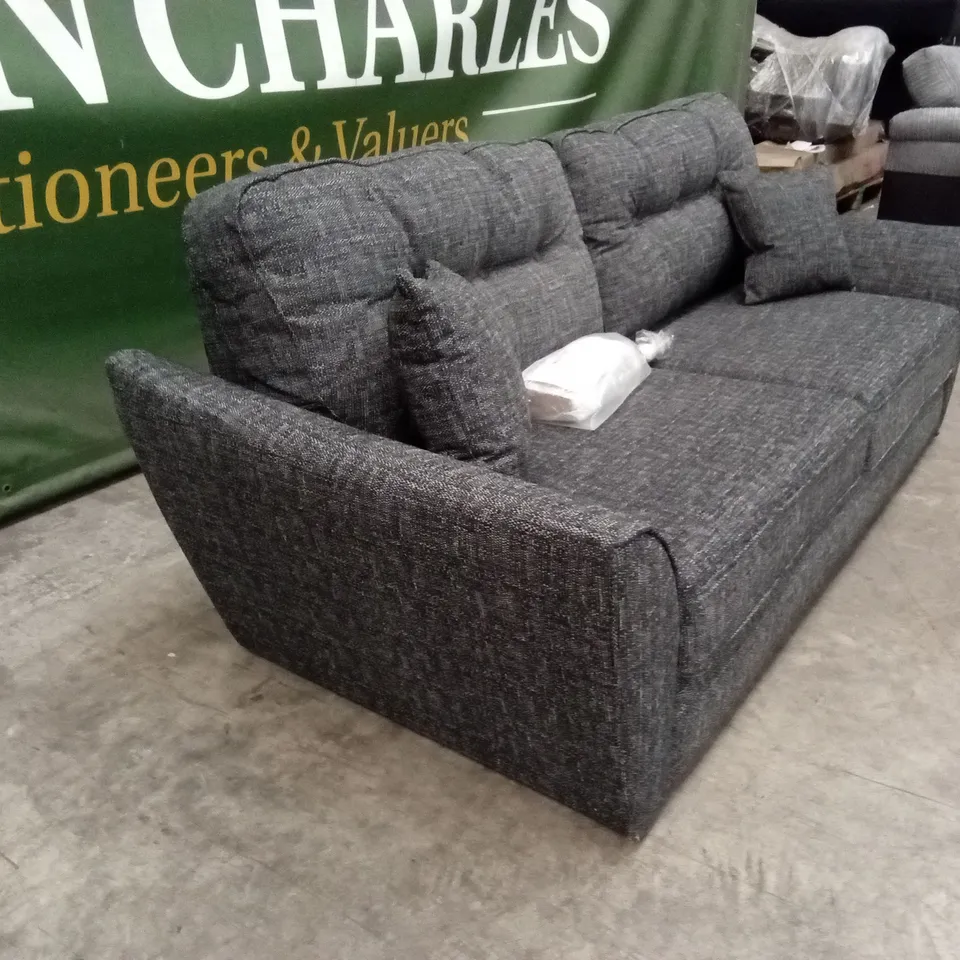 HALSTOW 3 SEATER FABRIC SOFA - CHARCOAL RRP £829