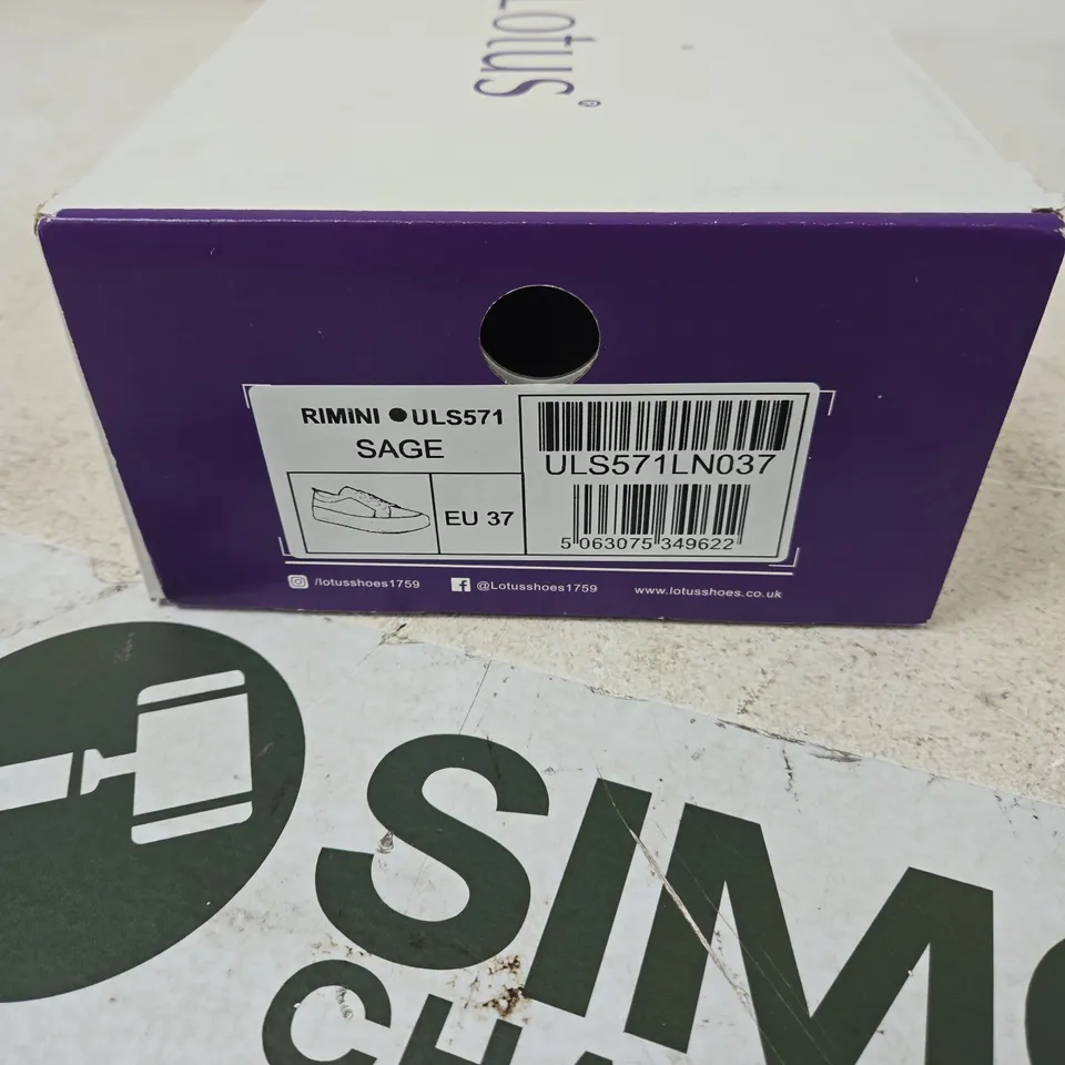 UK 4 LOTUS RIMINI SAGE LEATHER TRAINERS – EU 37