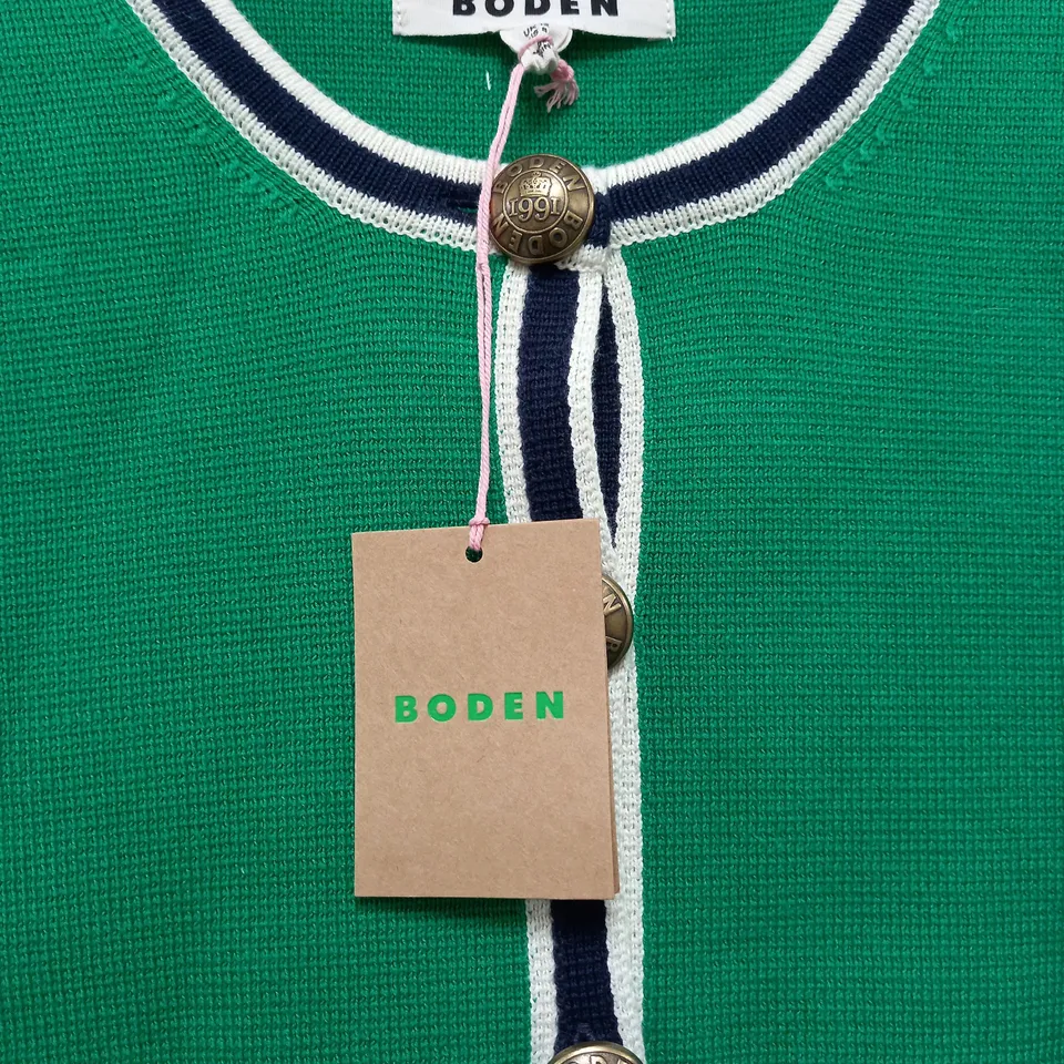 BODEN HOLLY KNITTED JACKET IN EMERALD GREEN - UK 12