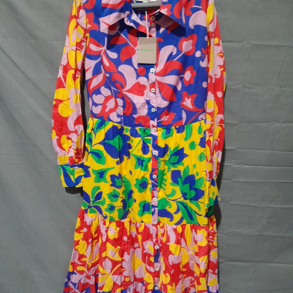BODEN FLO COTTON MIDI SHIRT DRESS - 10P