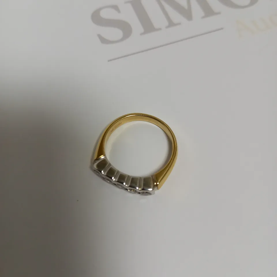 DESIGNER 18CT GOLD FIVE STONE HALF ETERNITY RING SET WITH DIAMONDS WEIGHING +-0.52CT