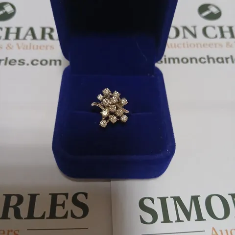 18CT WHITE GOLD DRESS RING SET WITH NATURAL DIAMONDS WEIGHING +1.00CT