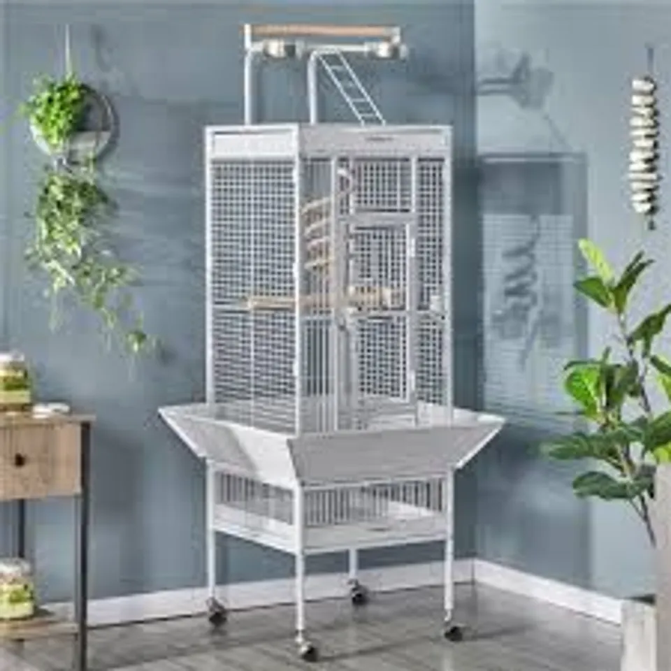 BOXED 156CM STEEL PLAY TOP FLOOR BIRD CAGE WITH WHEELS