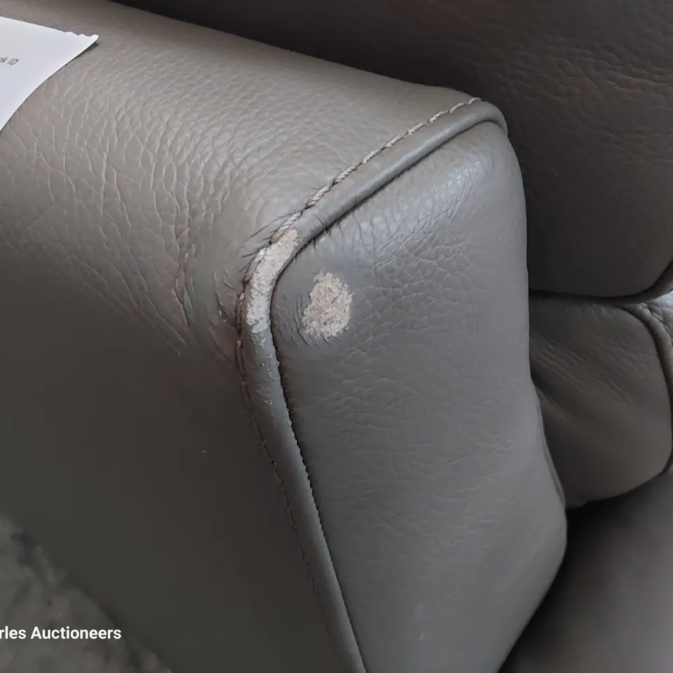 QUALITY ITALIAN DESIGNER MERRY DUE THREE SEATER SOFA GREY LEATHER