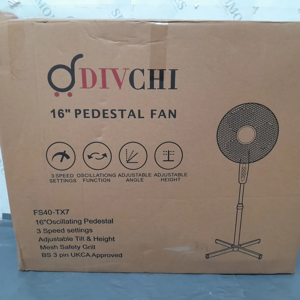 BOXED DIVCHI 16-INCH PEDESTAL FAN FS40-TX7 