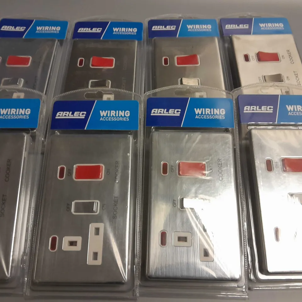 LOT OF 8 ARLEC METAL SCREWLESS 45A COOKER CONTROL UNIT
