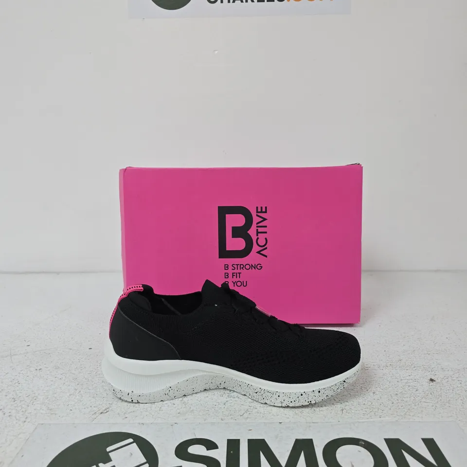 B ACTIVE LADIES OWN LABEL TRAINERS – BLACK, UK SIZE 7