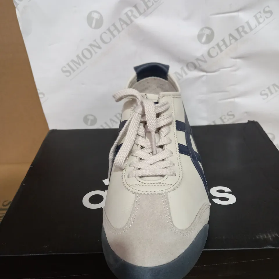 PAIR OF BOXED ONITSUKA TIGER MEXICO 66 WHITEBLUE ATHLETIC SHOES SIZE 42