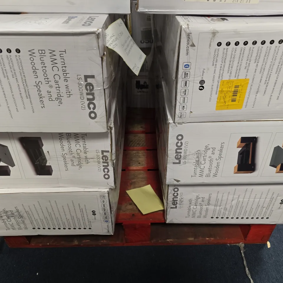 PALLET OF APPROXIMATELY 15 ASSORTED BROKEN LENCO TURN TABLES TO INCLUDE - MC-160WD , LS-100WD V2 ETC
