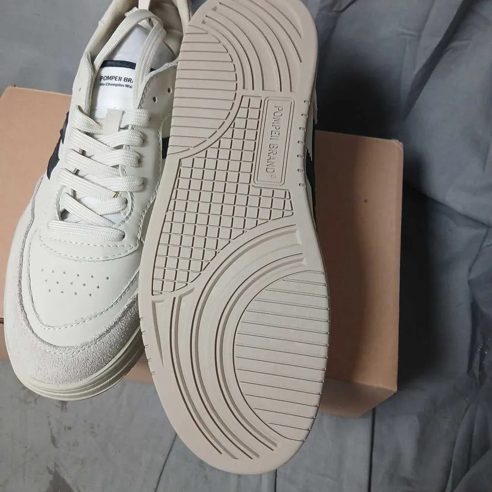 POMPEII BRAND ELAN PIPPA LEATHER SNEAKERS - WHITE, UK 9 (EU 43)