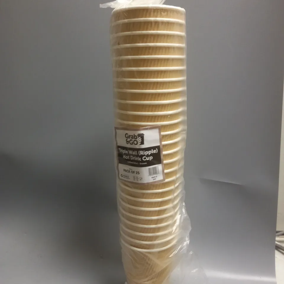 BOX OF APPROX 6 TRIPLE WALL HOT DRINK CUPS - PACKS OF 25