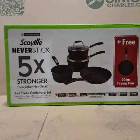 SCOVILLE 4PCE TOUGHENED ALUMINUM NON-STICK COOKWARE SET IN BLACK MIX - COLLECTION ONLY