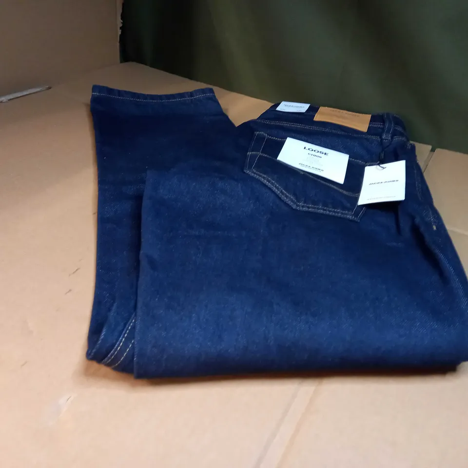 JACK&JONES BLUE HIGH RISE LOOSE JEANS - SIZE W34/L32