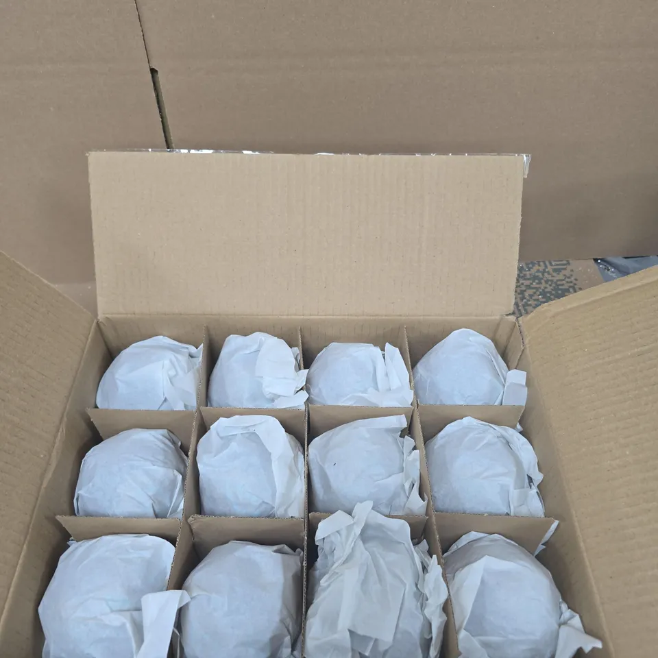 BOX OF 12 GISELA GRAHAM PEACOCK FEATHERS CHRISTMAS TREE BAUBLES