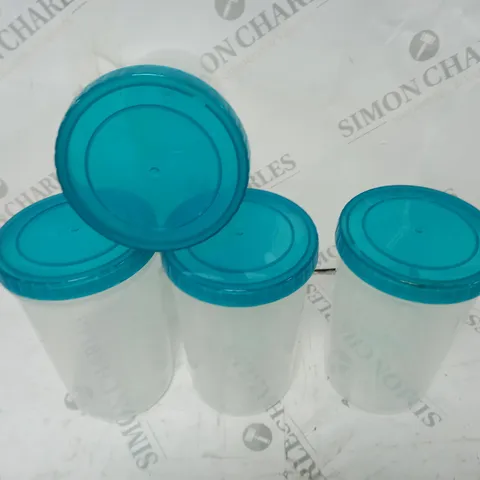 SET OF 4 TWIST TOP PLASTIC STORAGE CANISTERS