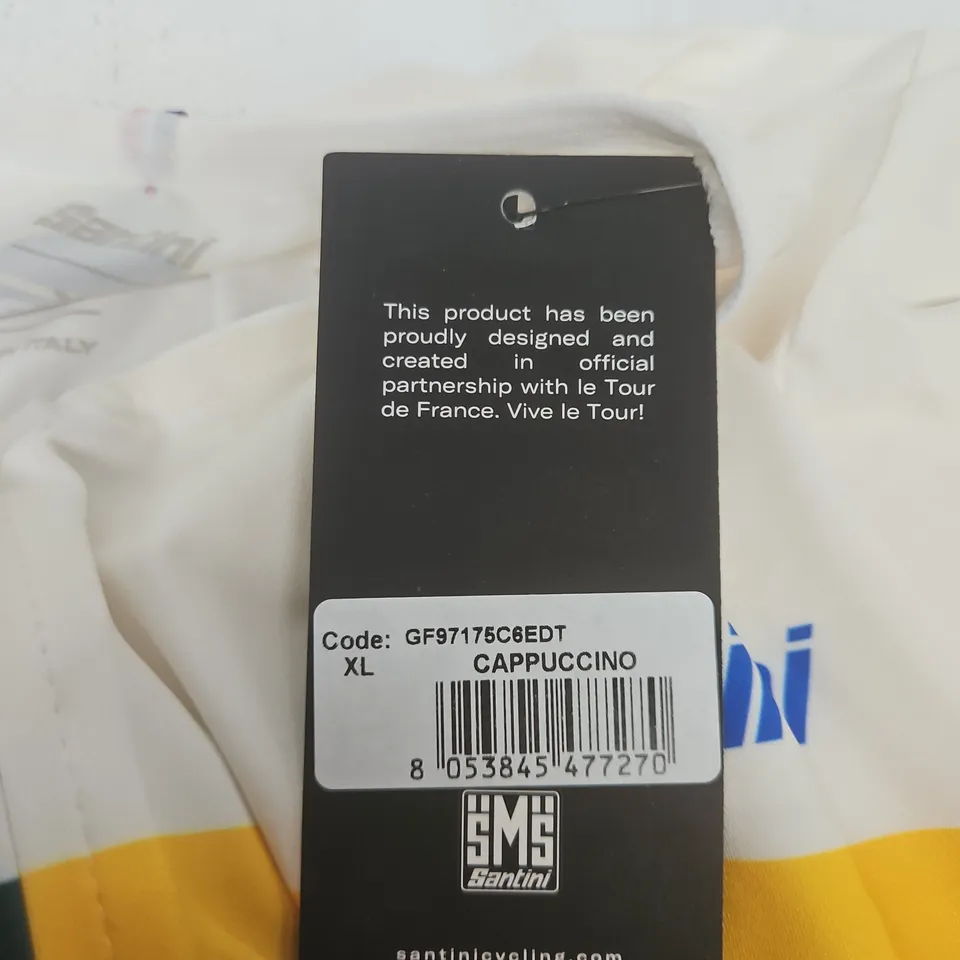 SANTINI LE TOUR DE FRANCE CYCLING JERSEY XL CAPPUCCINO – MADE IN ITALY