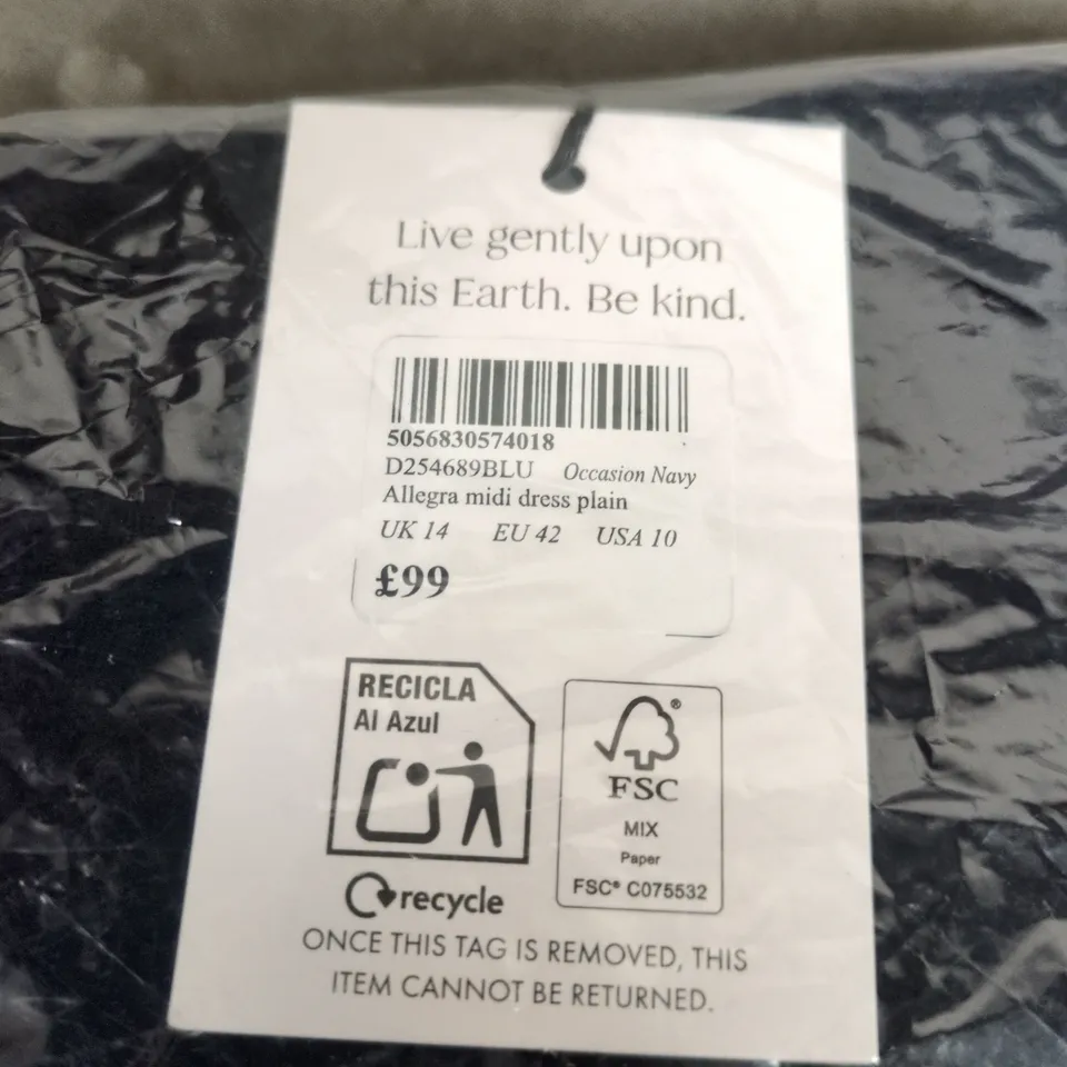 NOBODYS CHILD NAVY ALLEGRA MIDI DRESS – OCCASION WEAR, UK 14 (EU 42, USA 10) 