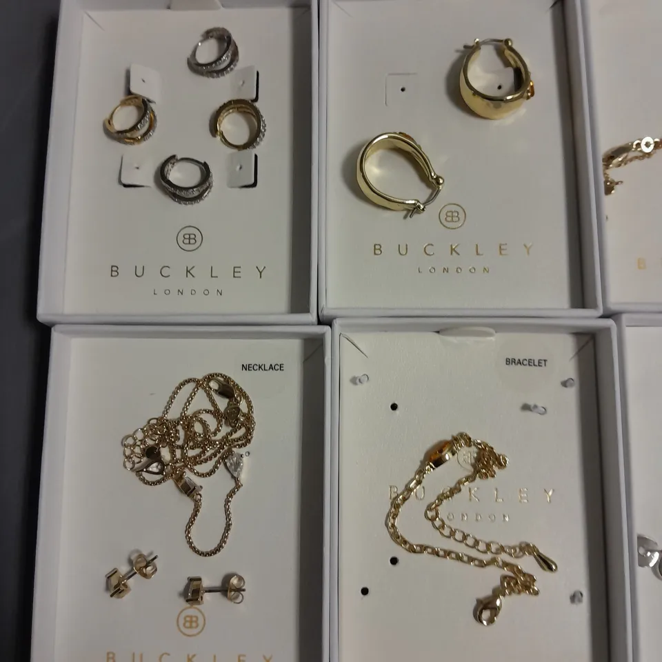 LOT OF 8 ASSORTED BOXED BUCKLEY LONDON JEWELLERY ITEMS