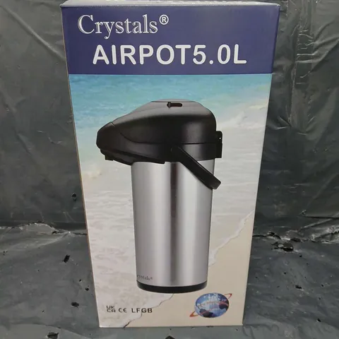 BOXED CRYSTALS AIRPOT HOT/COLD PUMP FLASK 