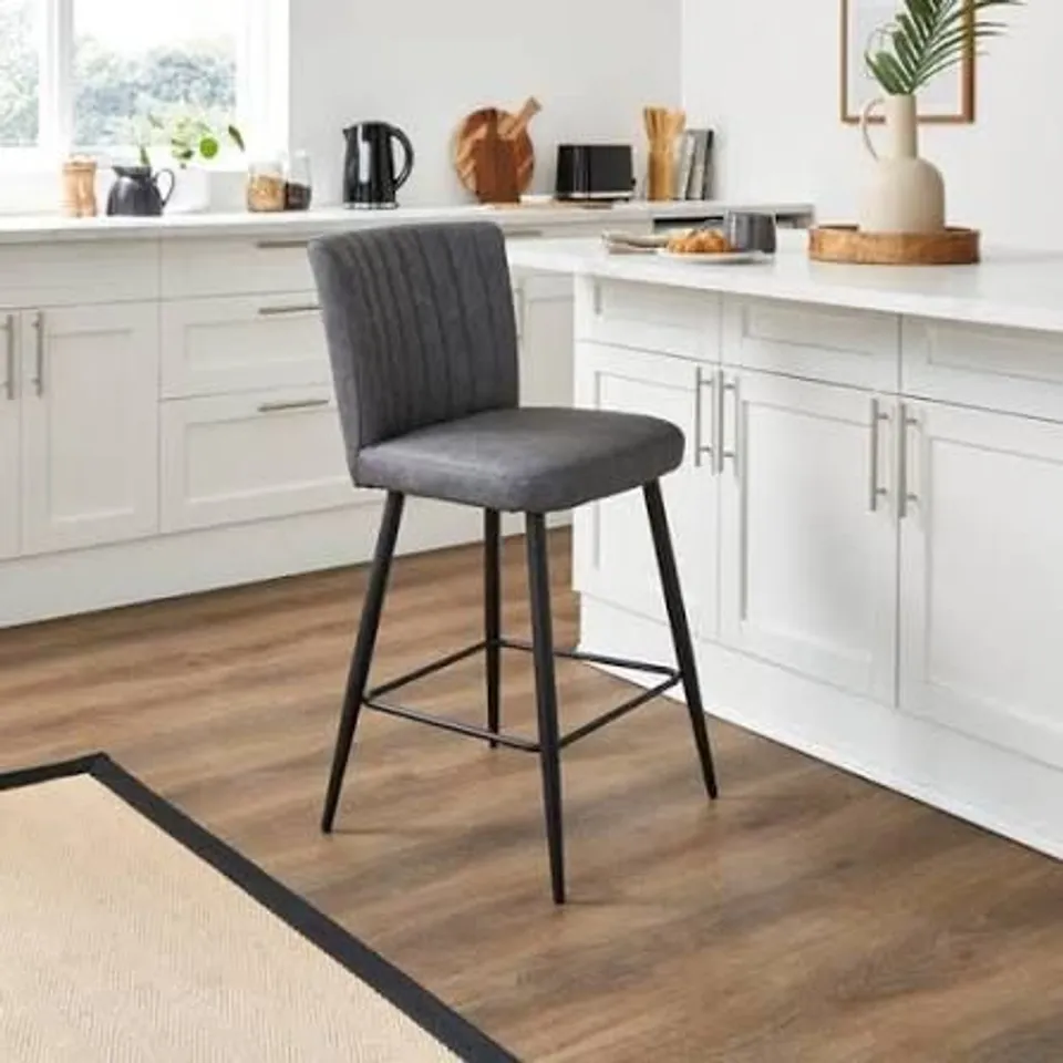 BOXED TAYLOR COUNTER HEIGHT BAR STOOL - FAUX LEATHER