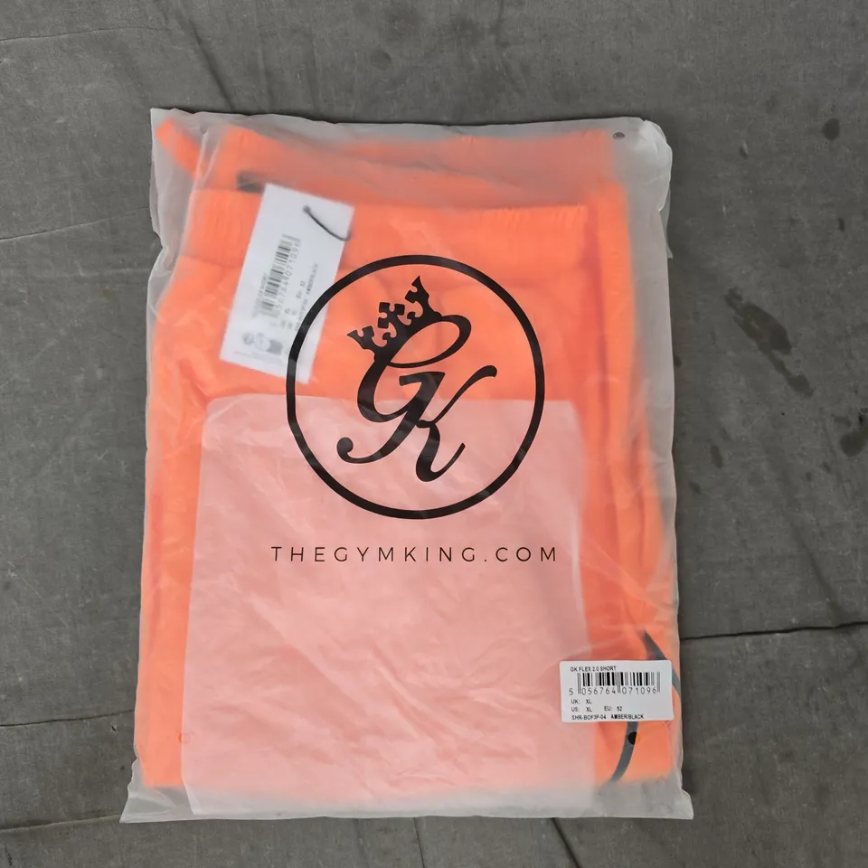 GYM KING FLEX 2.0 SHORTS IN ORANGE/BLACK SIZE XL