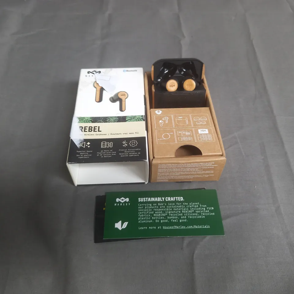 BOXED MARLEY REBEL TRUE WIRELESS EARPHONES 