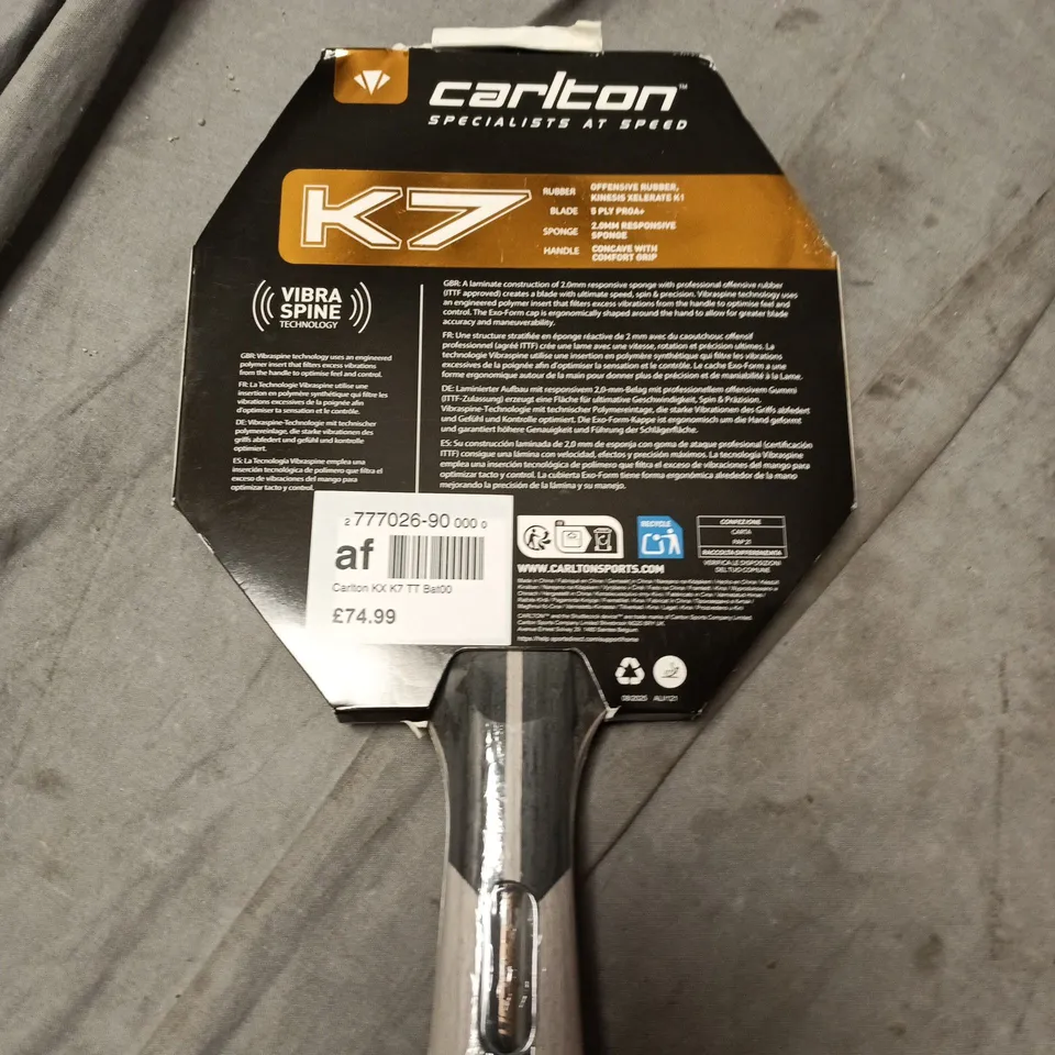 CARLTON K7 TT TABLE TENNIS BAT – KINESIS XELERATE