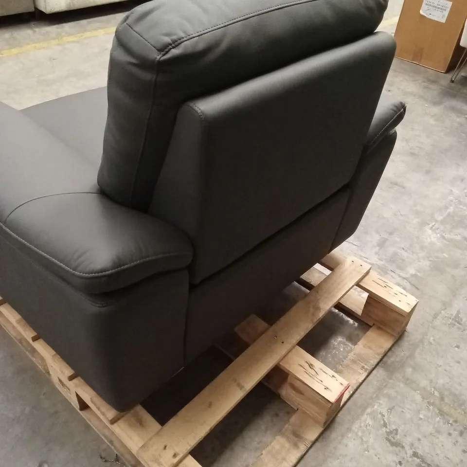 PAVILION LEATHER/FAUX LEATHER POWER RECLINER ARMCHAIR - CHARCOAL RRP £829