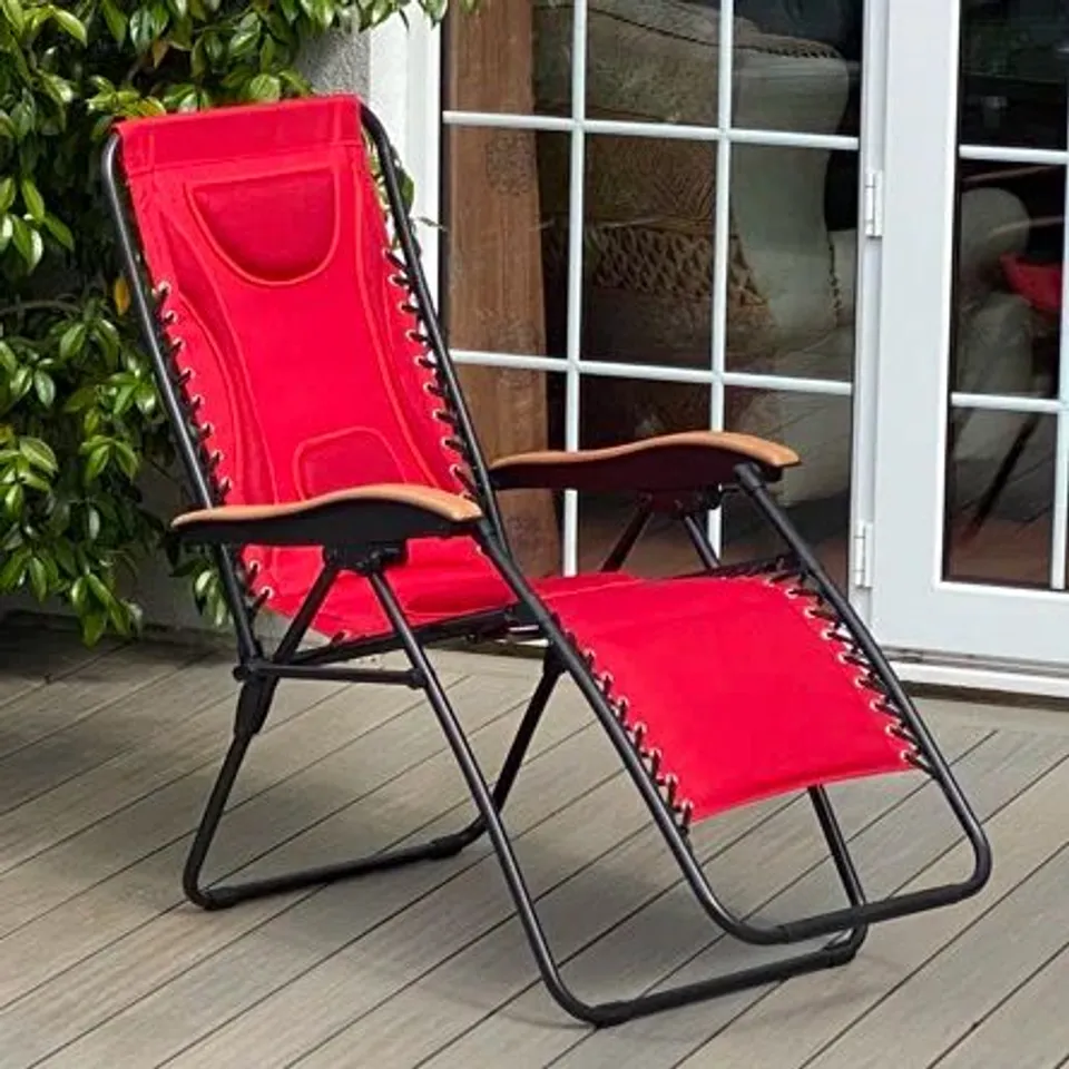 BOXED ARIETA FOLDING ZERO GRAVITY CHAIR IN RED