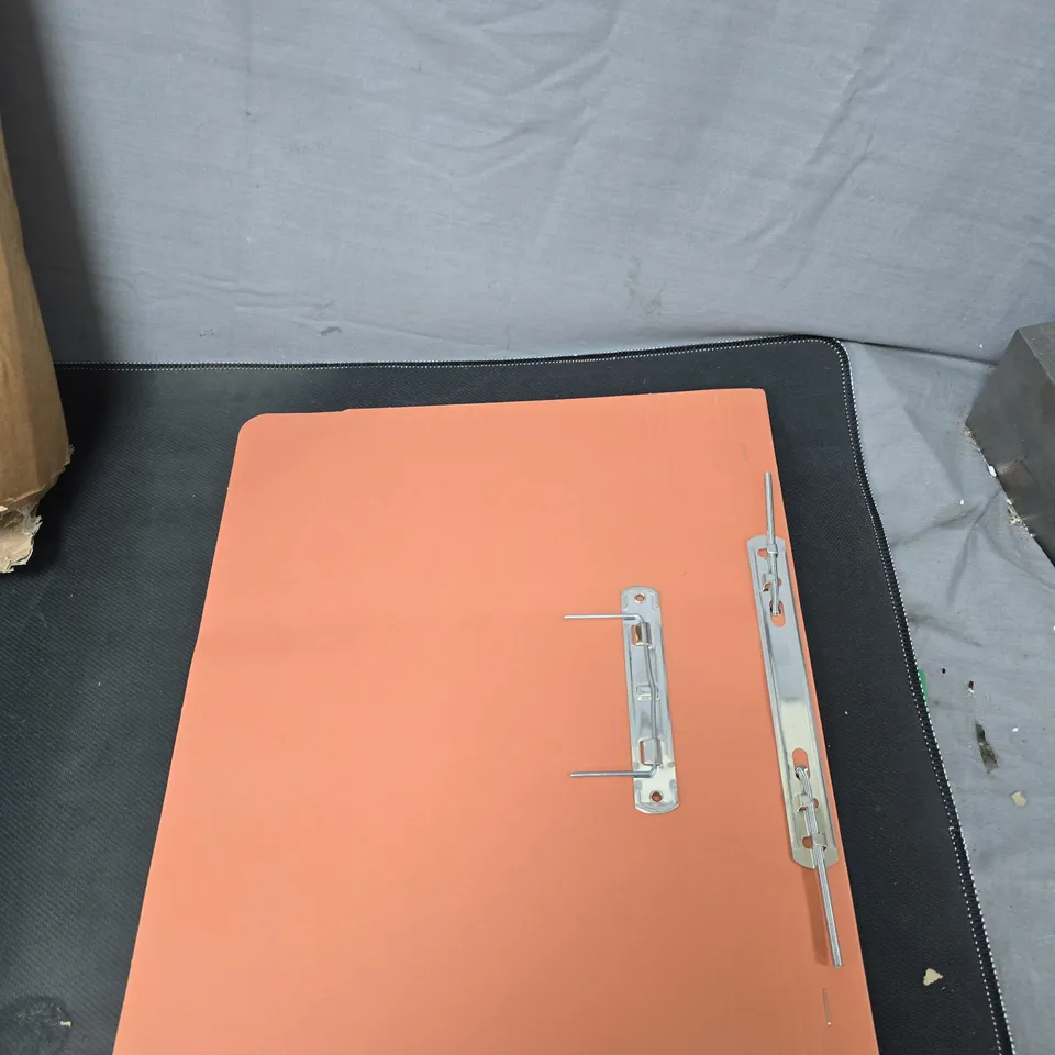BOX OF APPROXIMATELY 15 DOCUMENT FOLDERS ORANGE