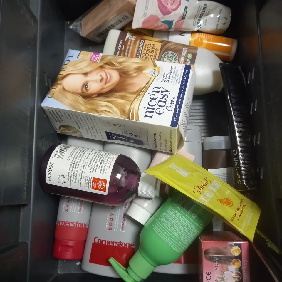 LOT OF BEAUTY PRODUCTS TO INCLUDE THE BODY SHOP BODY BUTTER, ETC