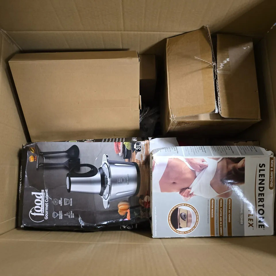 APPROXIMATELY 10 ASSORTED ELECTRICAL ITEMS TO INCLUDE FOOD BLENDER, ABDOMINAL TONER, IRON, ETC - COLLECTION ONLY 