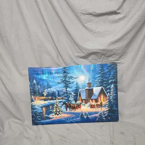 BOX OF APPROXIMATELY 20 ASSORTED ITEMS TO INCLUDE: FESTIVE WALL ART AND FLORAL JUMPER