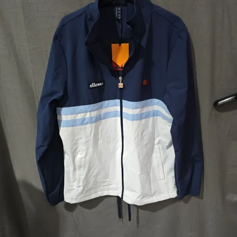 ELLESSE TRACK JACKET – NAVY & WHITE, UK M (MEN'S)