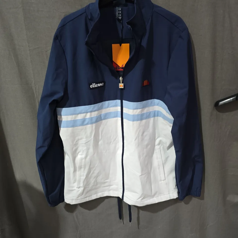 ELLESSE TRACK JACKET – NAVY & WHITE, UK M (MEN'S)