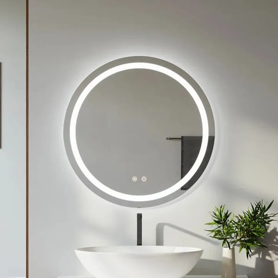BOXED WALL MOUNTED ROUND LED BATHROOM MIRROR (1 BOX)