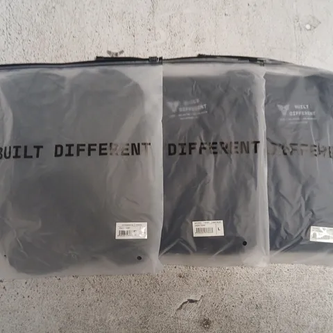 SET OF APPROXIMATELY 10 ASSORTED BUILT DIFFERENT T-SHIRTS/SHIRTS IN VARIOUS COLOURS AND SIZES